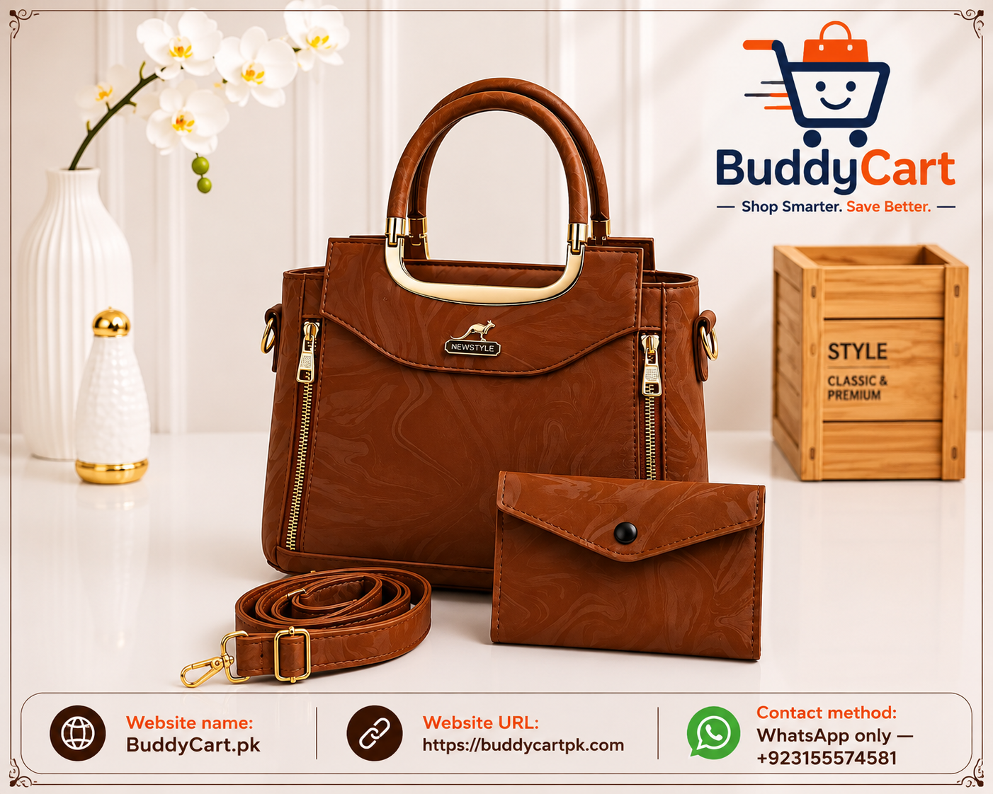 Women's Leather Printed Hand Bag Set — Buy Online in Pakistan | Cash on Delivery