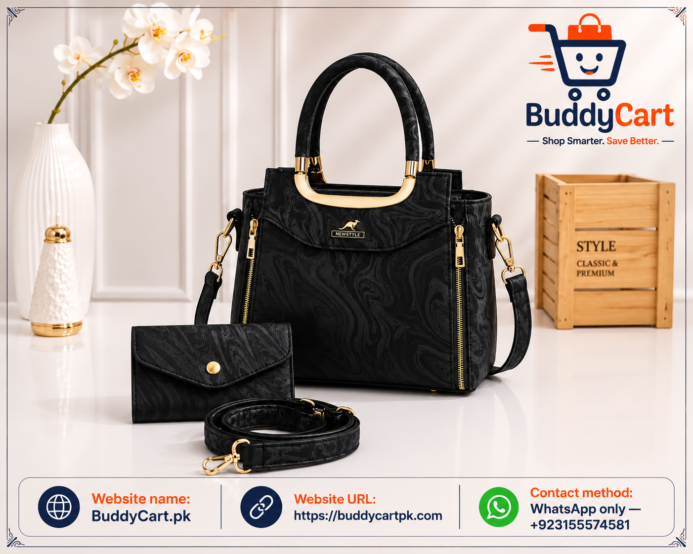 Women's Leather Printed Hand Bag Set — Buy Online in Pakistan | Cash on Delivery