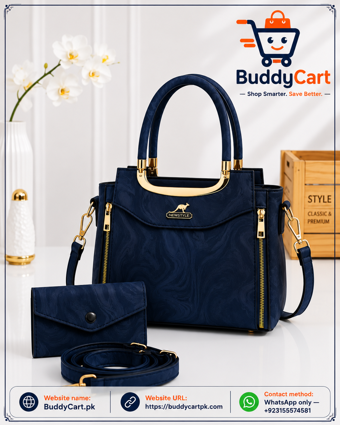 Women's Leather Printed Hand Bag Set — Buy Online in Pakistan | Cash on Delivery